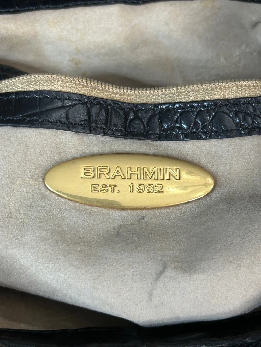 Brahmin black croc